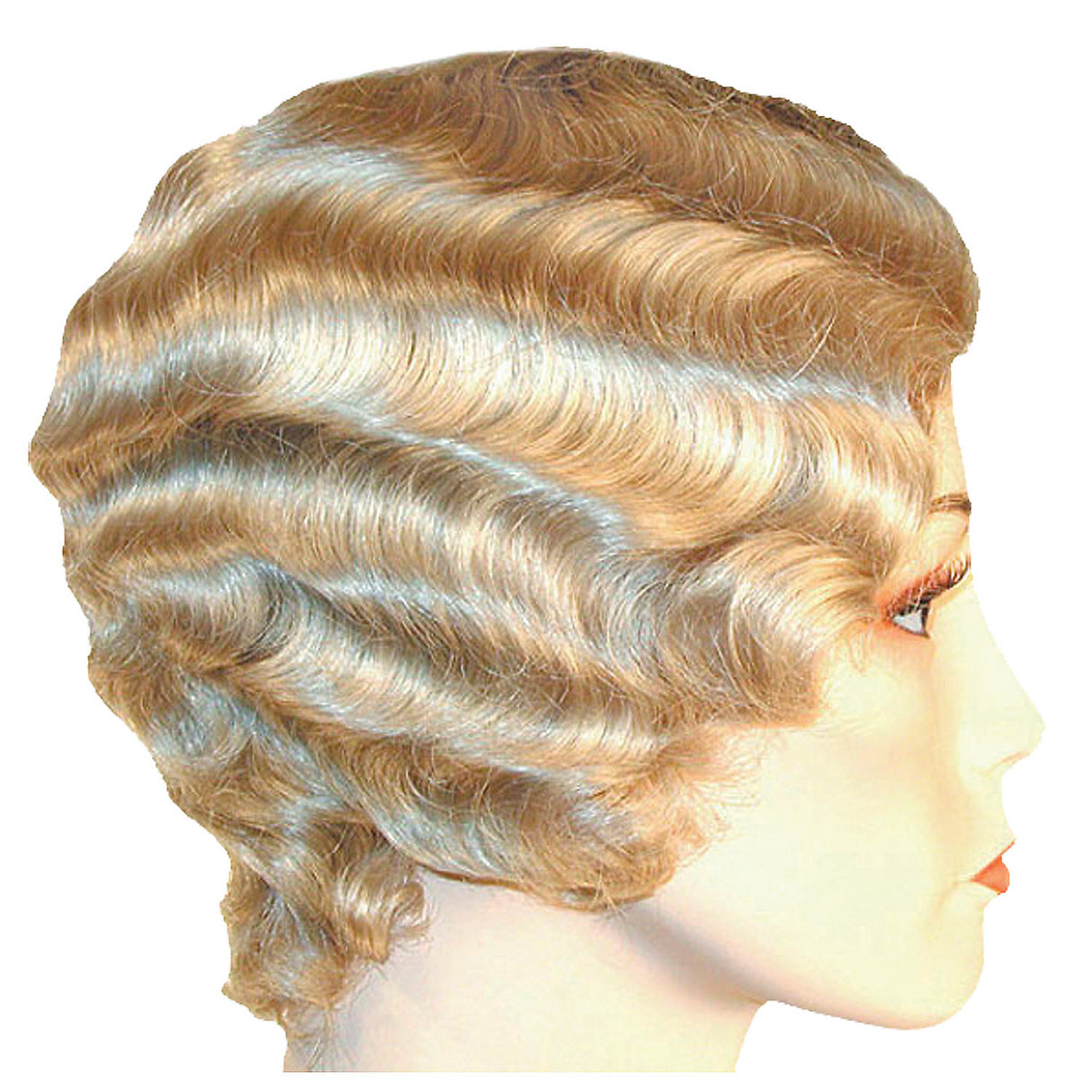 Stylish Fingerwave Short C Blonde Wig for Flapper Events and Vintage Themed Parties