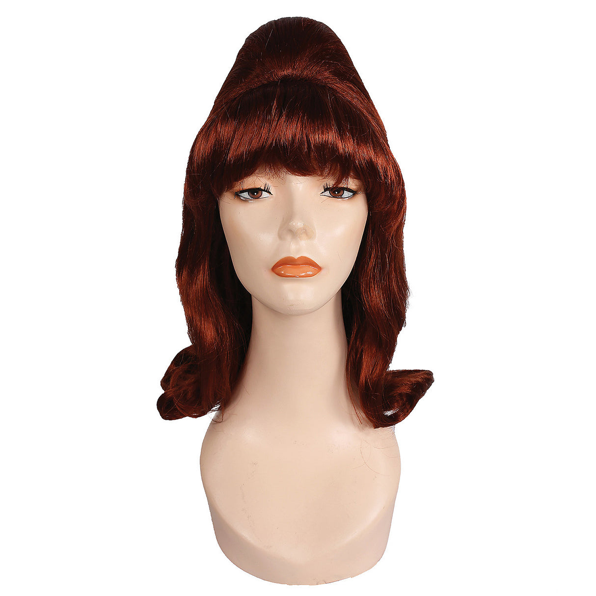 Unique Beehive Pageboy Bright Flame Red Wig for Vintage 50s 60s Costume Parties and DIY Characters