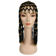 Headdress Black With Gold Beads