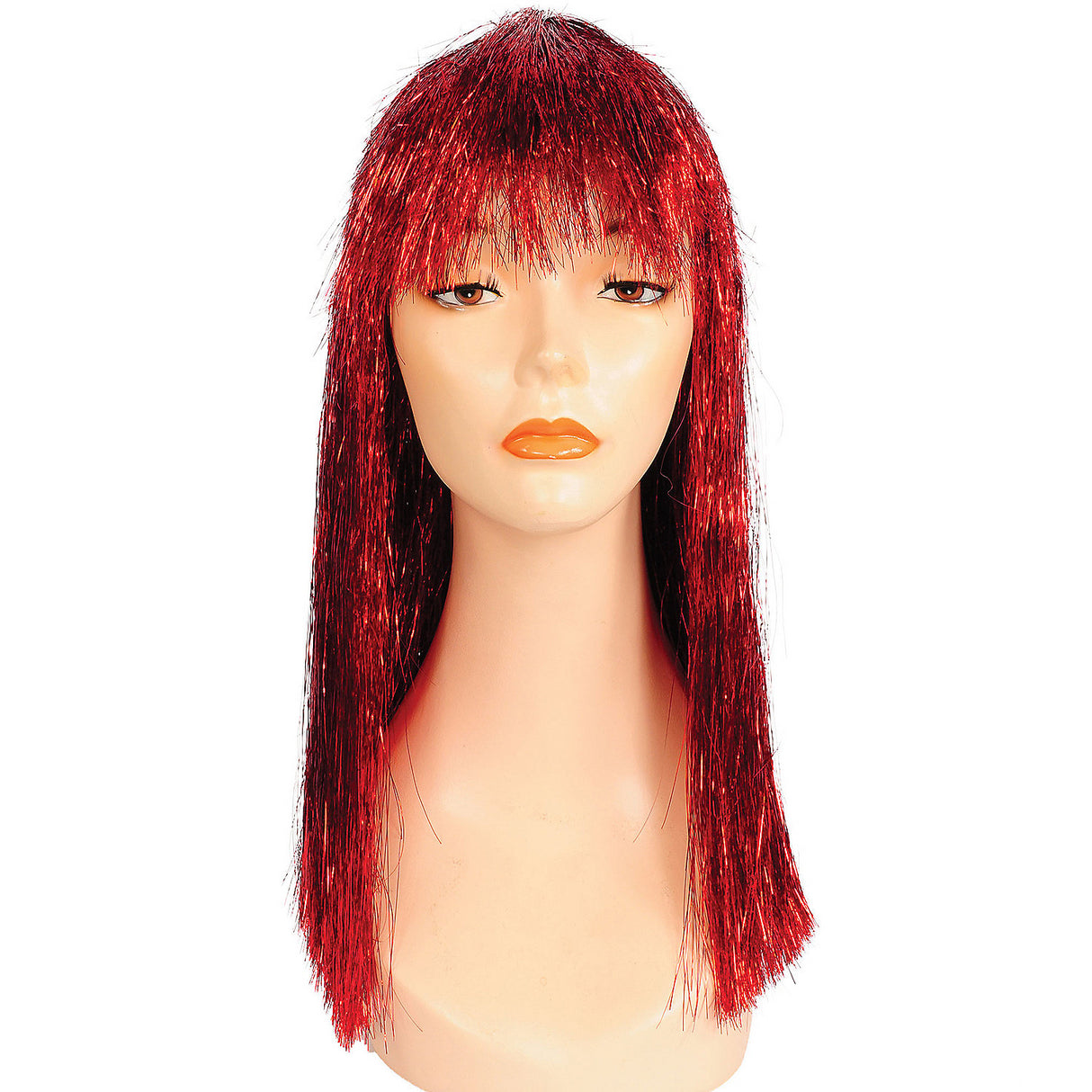 Vibrant Pageboy Long Tinsel Pink Wig for Parties Costumes and Fun Themed Events