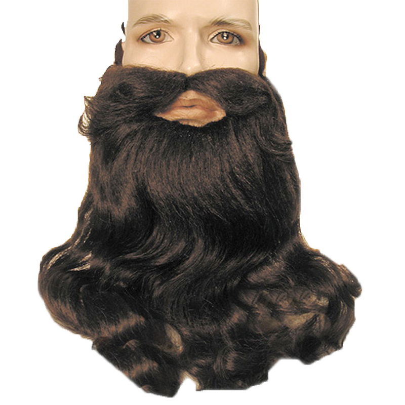 BEARD MUSTACHE DLX DK BROWN