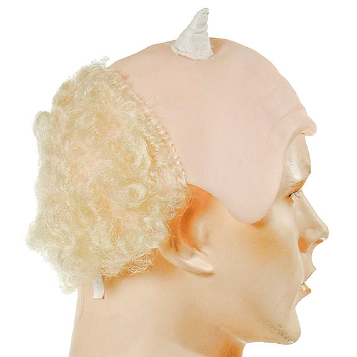 Bald And Horned Headpiece for Halloween Costumes and Themed Parties
