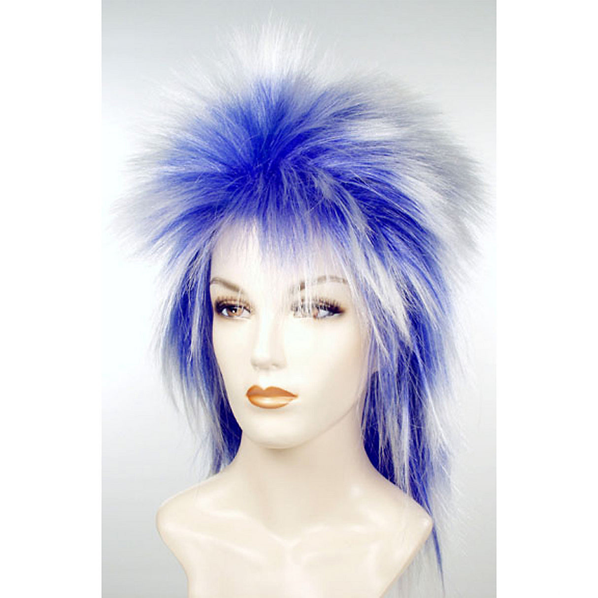 Punk Sh Blue and White Wig for Rock Star Costumes Halloween Parties and Fun Events