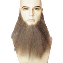 10-Inch Full Face Human Hair Beard - Brown and Gray Lace Beard for Costumes product image showing the design and