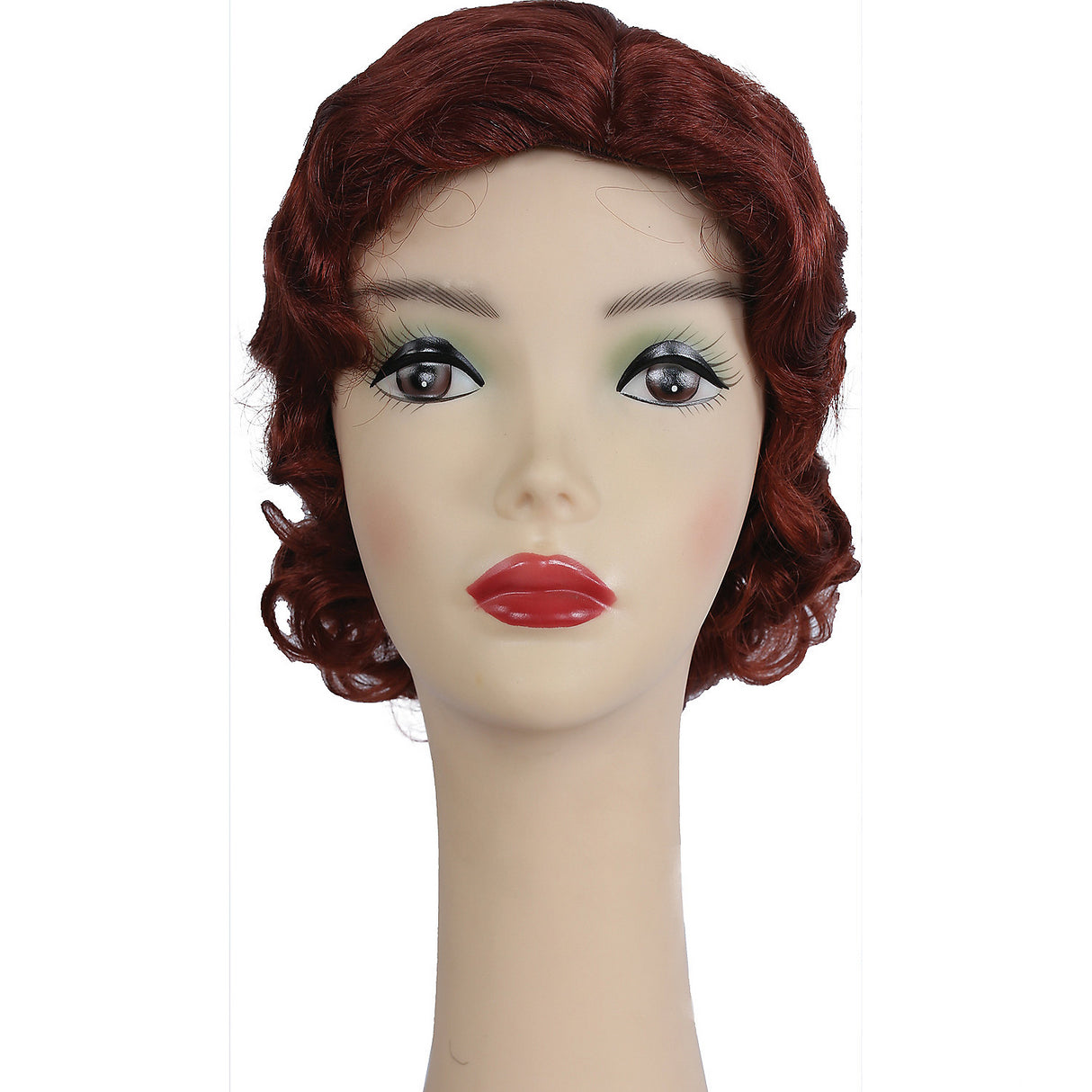 Elegant Fingerwave Fluff Wig in Auburn Color for Vintage Flapper Looks and 1920s Themed Events