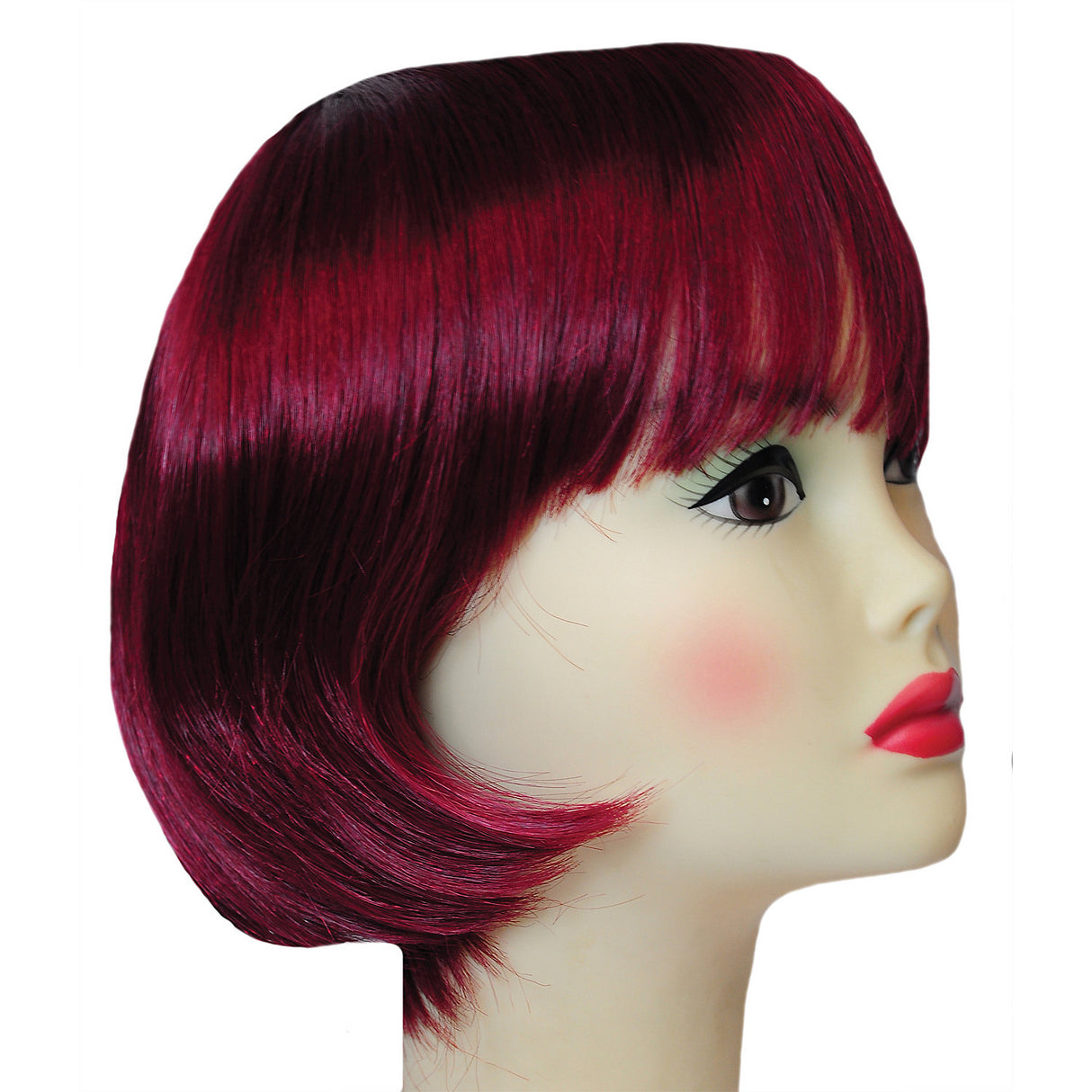 Lulu Burgundy Pageboy Wig for Gatsby Parties Halloween and Vintage Themed Events