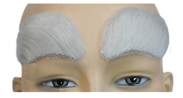 Quality Yak Hair Eyebrows in White for Holiday Costumes and Themed Events