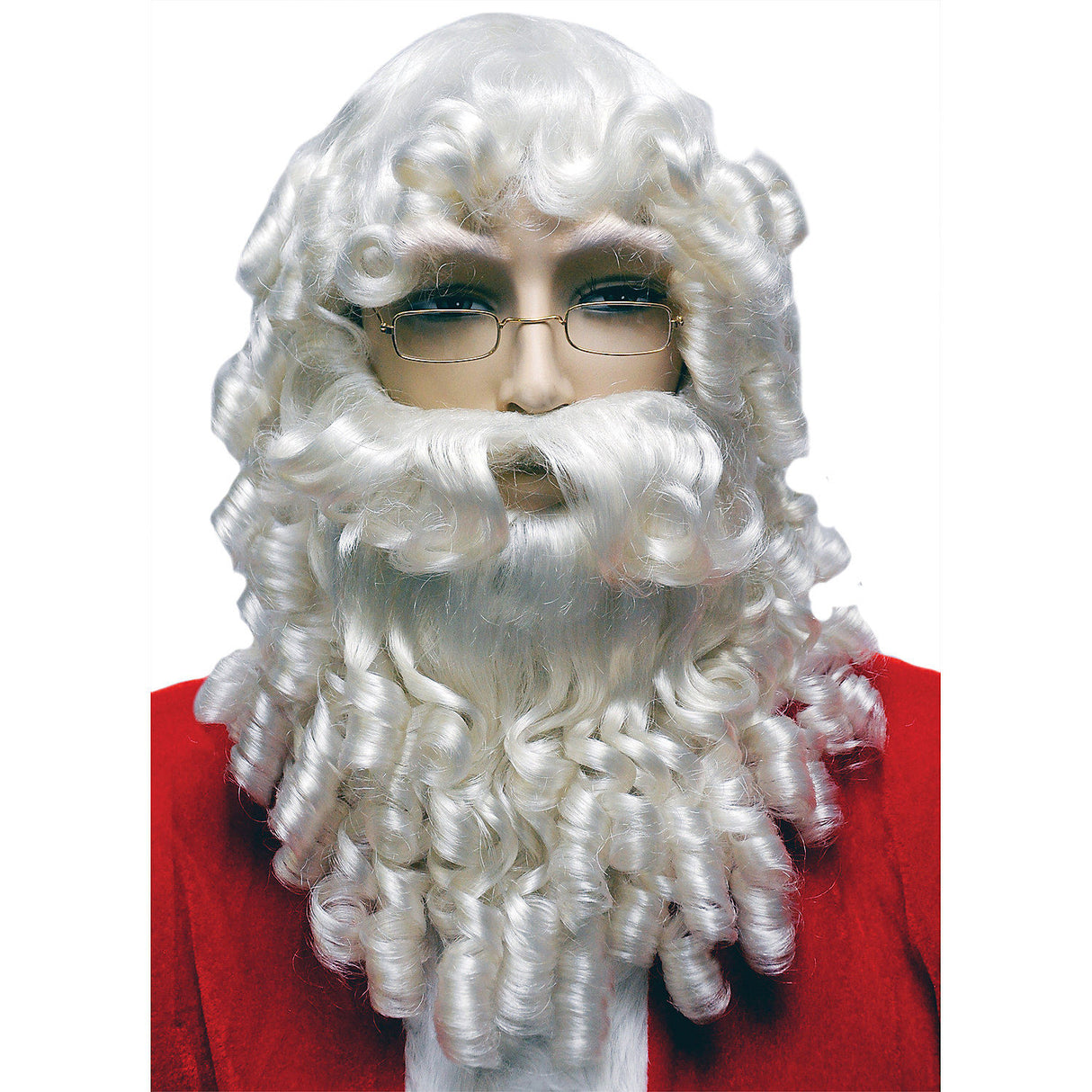 Curly White Santa Set for Holiday Parties Christmas Events and Festive Celebrations