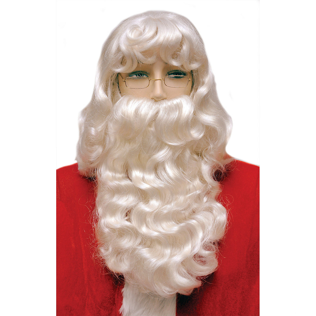 Super Deluxe Santa Set Wig and Beard Costume for Holiday Events and Christmas Celebrations