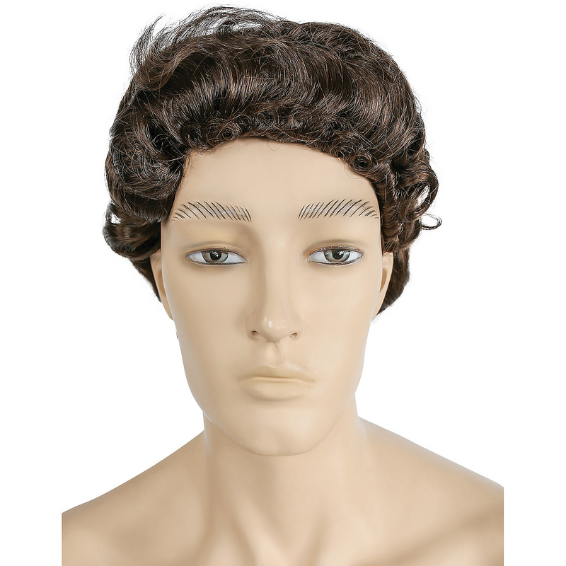 Authentic Colonial Man Light Chestnut Brown Wig for Historical Plays and Reenactments