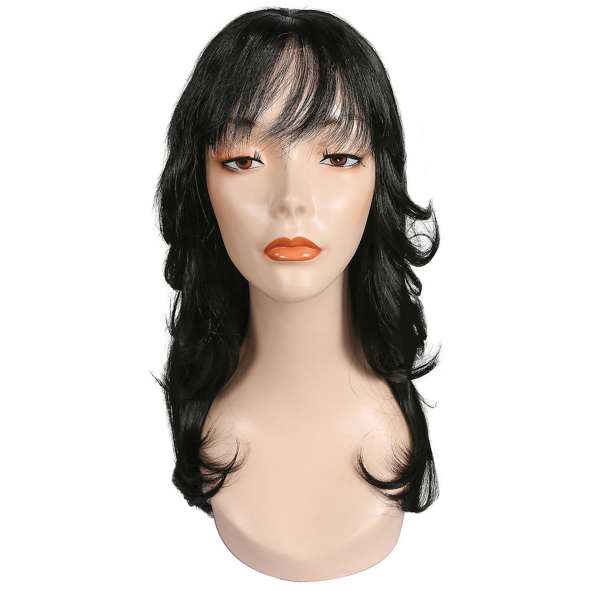 1970s Farrah Black Wig for Retro Parties Halloween Events and Costume Themes
