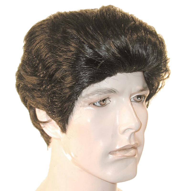 Authentic ELVI BARG B503 Dark Brown Wig for 50s Rocker and Vintage Character Costumes