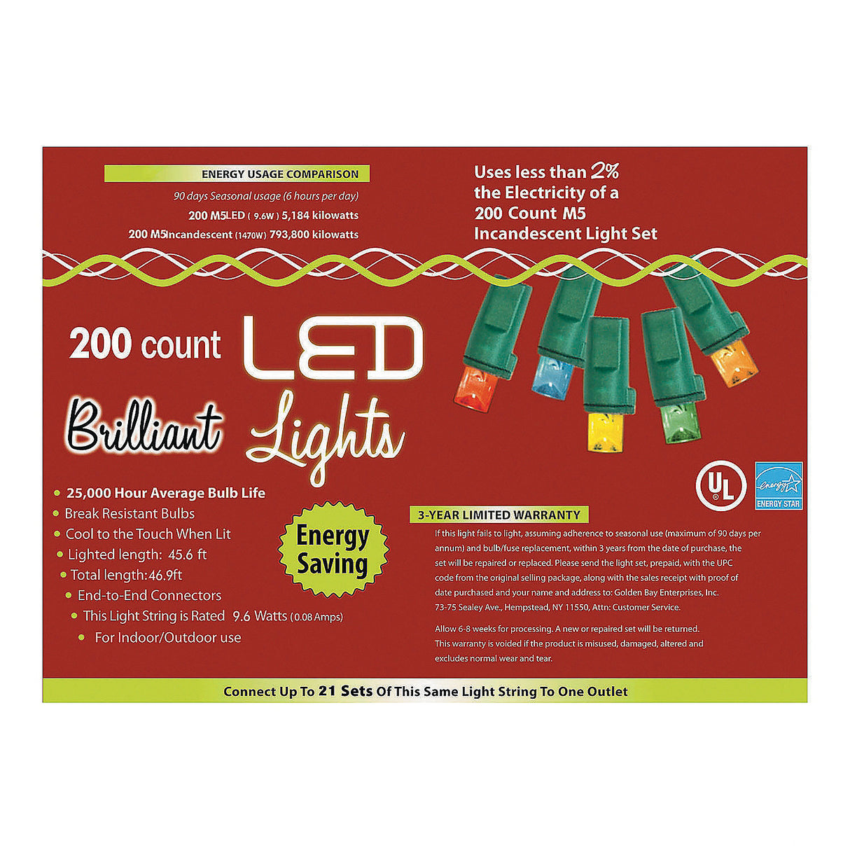 String Light Set for Christmas Party Decorations and Outdoor Use