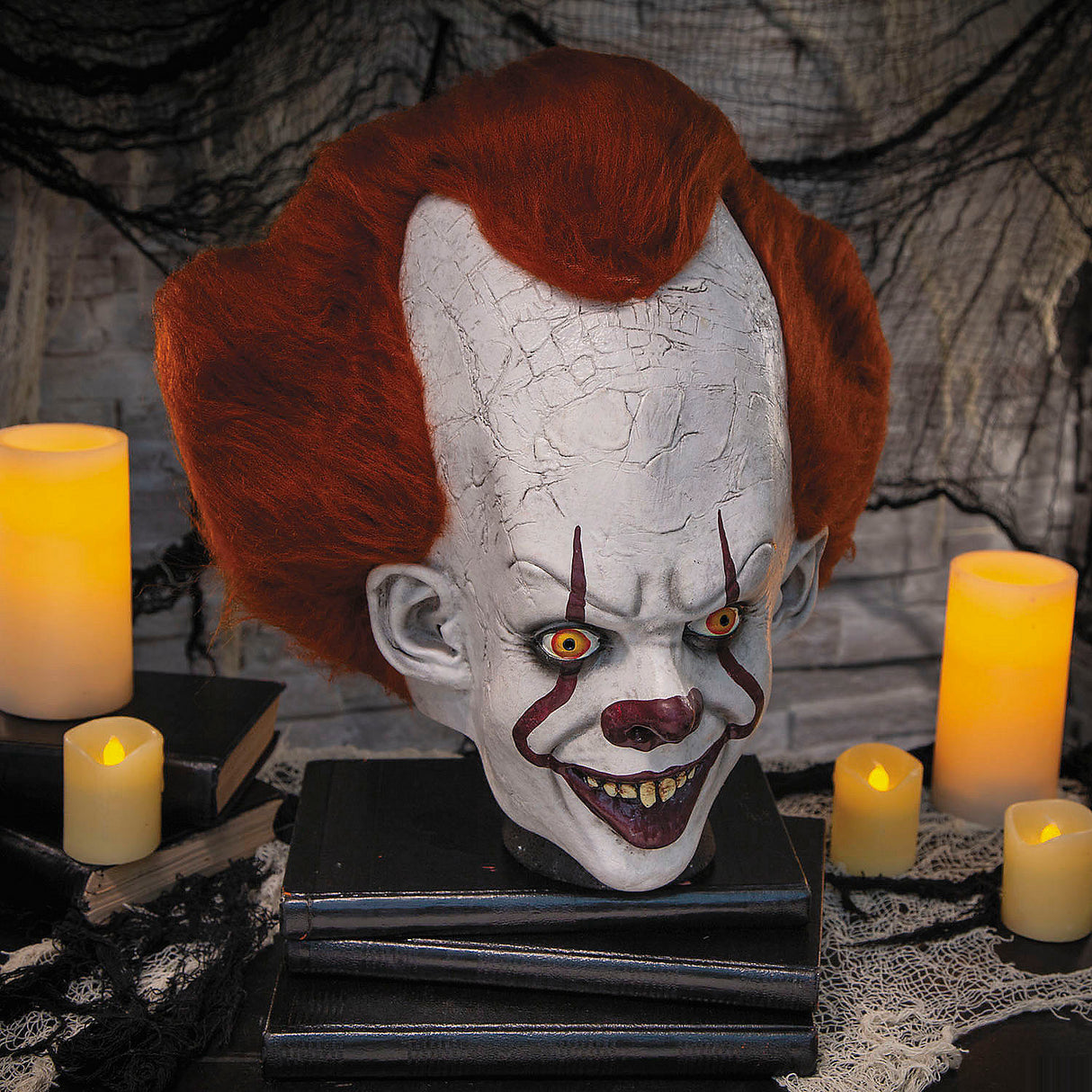 Evil Clown Pennywise Deluxe Mask for Halloween Parties and Costume Events