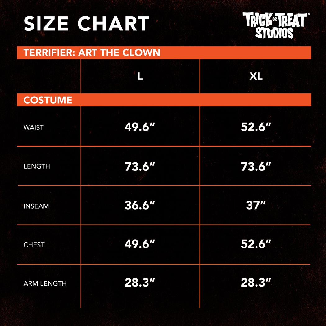 Scary ART THE CLOWN Costume for Halloween Parties and Creepy Costume Events