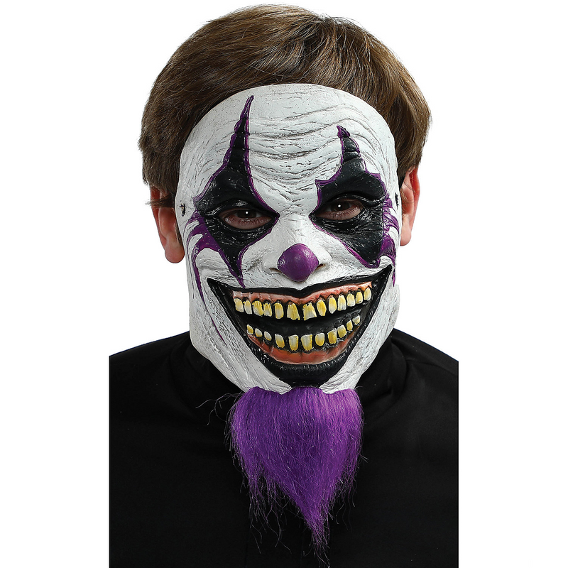 Adult Bearded Clown Mask for Spooky Halloween Parties and Costume Events