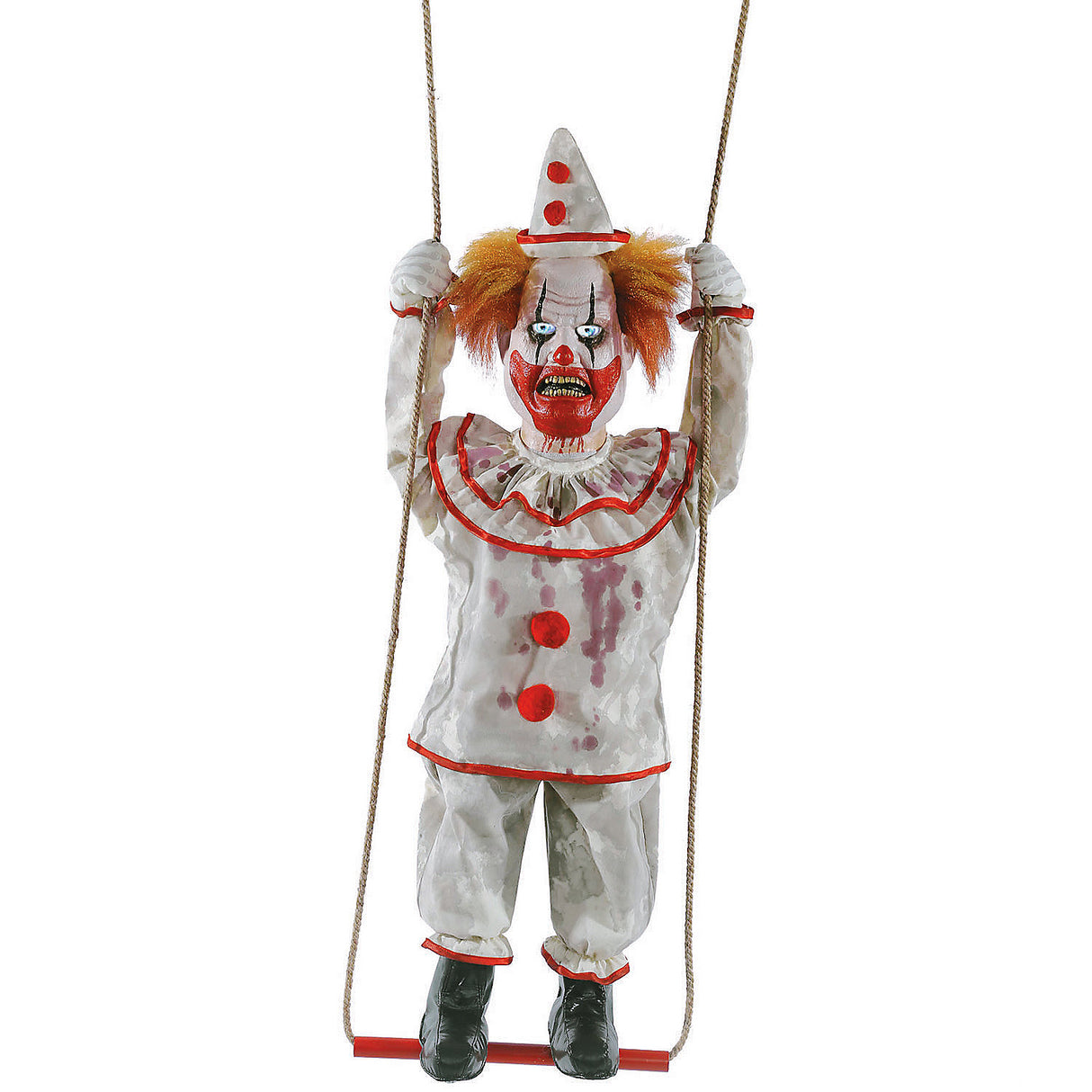 Creepy Swinging Happy Clown Doll Animated for Halloween Decorations and Haunted House Experiences