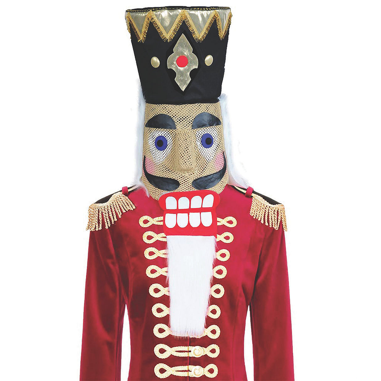 Classic Nutcracker Head Costume for Christmas Parties and Holiday Themed Events