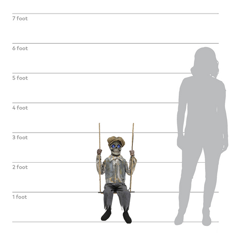 Swinging Skeletal Boy Prop