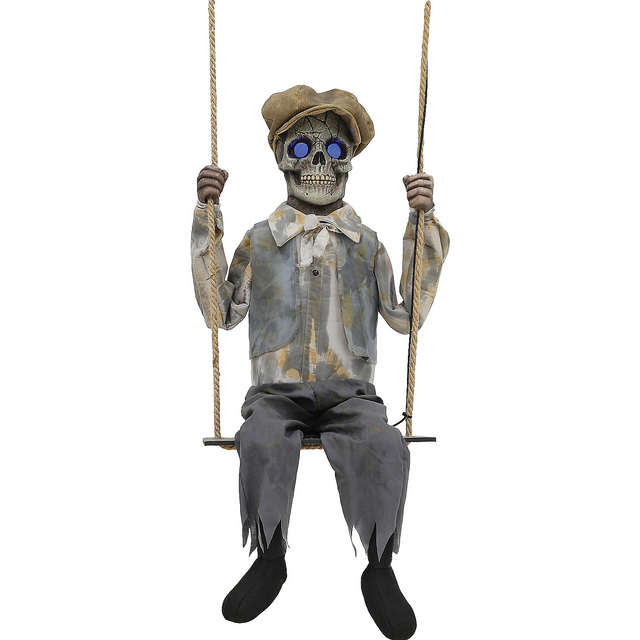 Swinging Skeletal Boy Prop