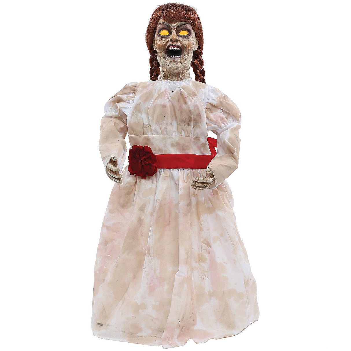 Creepy Grim Girl Doll Prop for Halloween Decorations and Haunted House Displays
