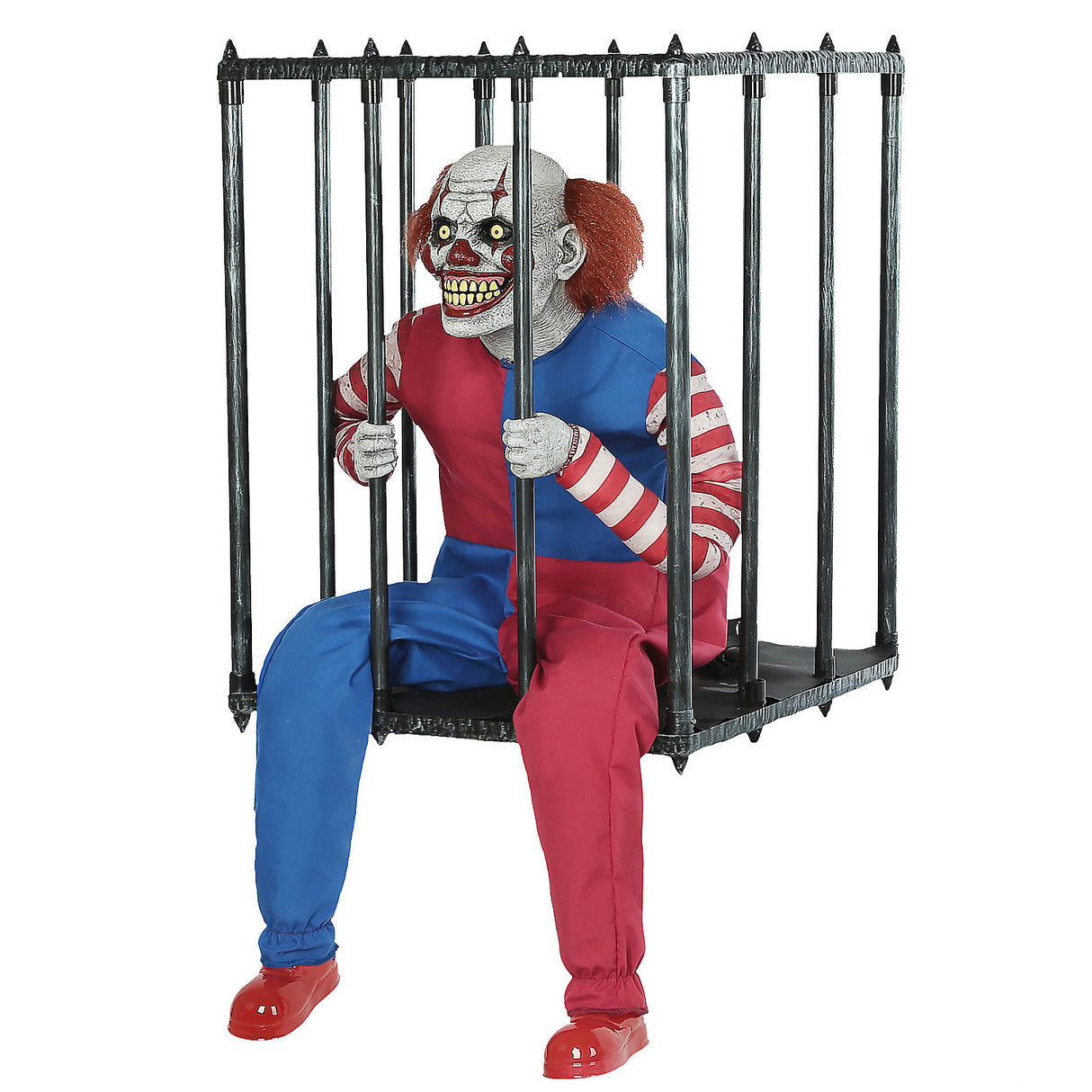 Animated Caged Clown Walk-Around Costume for Scary Parties Halloween Decorations and Spooky Events