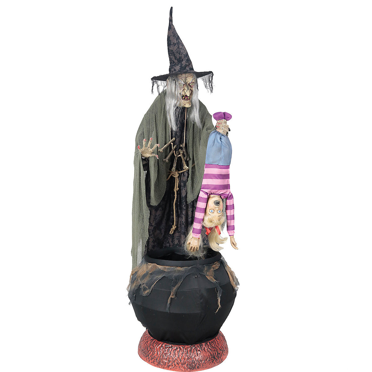 Scary Stew Brewing Witch Decoration for Halloween Haunted House and Spooky Events