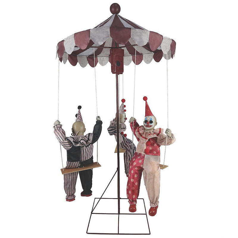 Haunting Clown Go-Round Animated Props for Halloween Parties and Spooky Decor