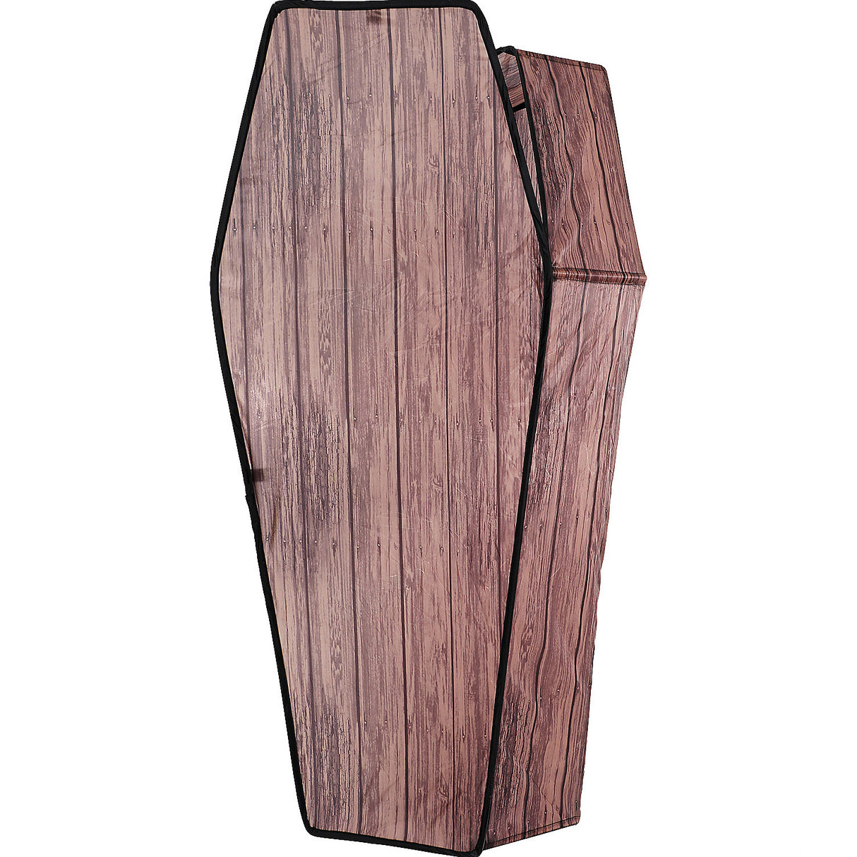 Realistic Coffin With Lid Wooden Brown for Halloween Parties and Spooky Decor