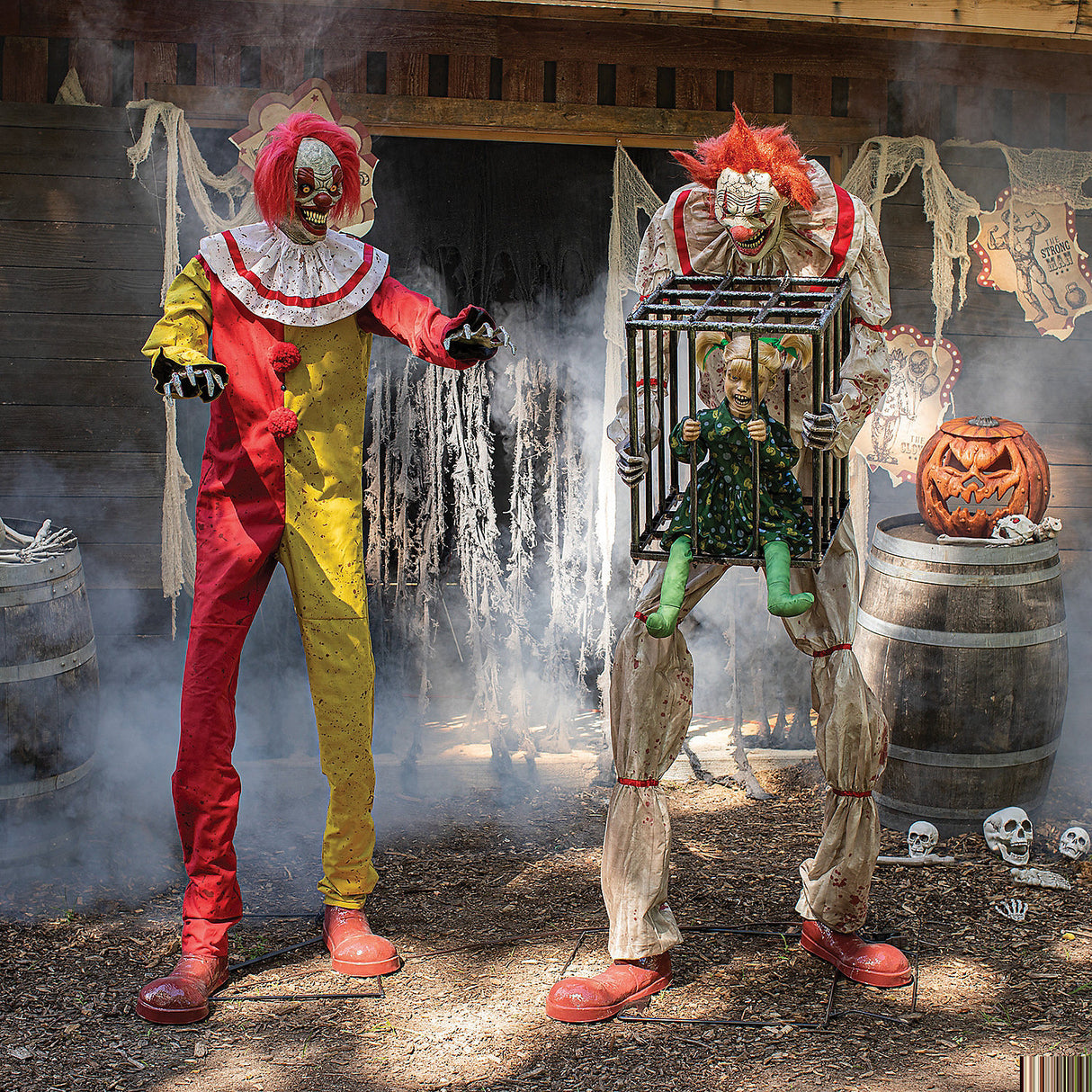 Cagey the Clown Animated Decoration for Halloween Parties Fun Frights and Spooky Events