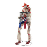 Intimidating Cagey Clown with Clown in Cage for Spooky Halloween Decorations and Haunts