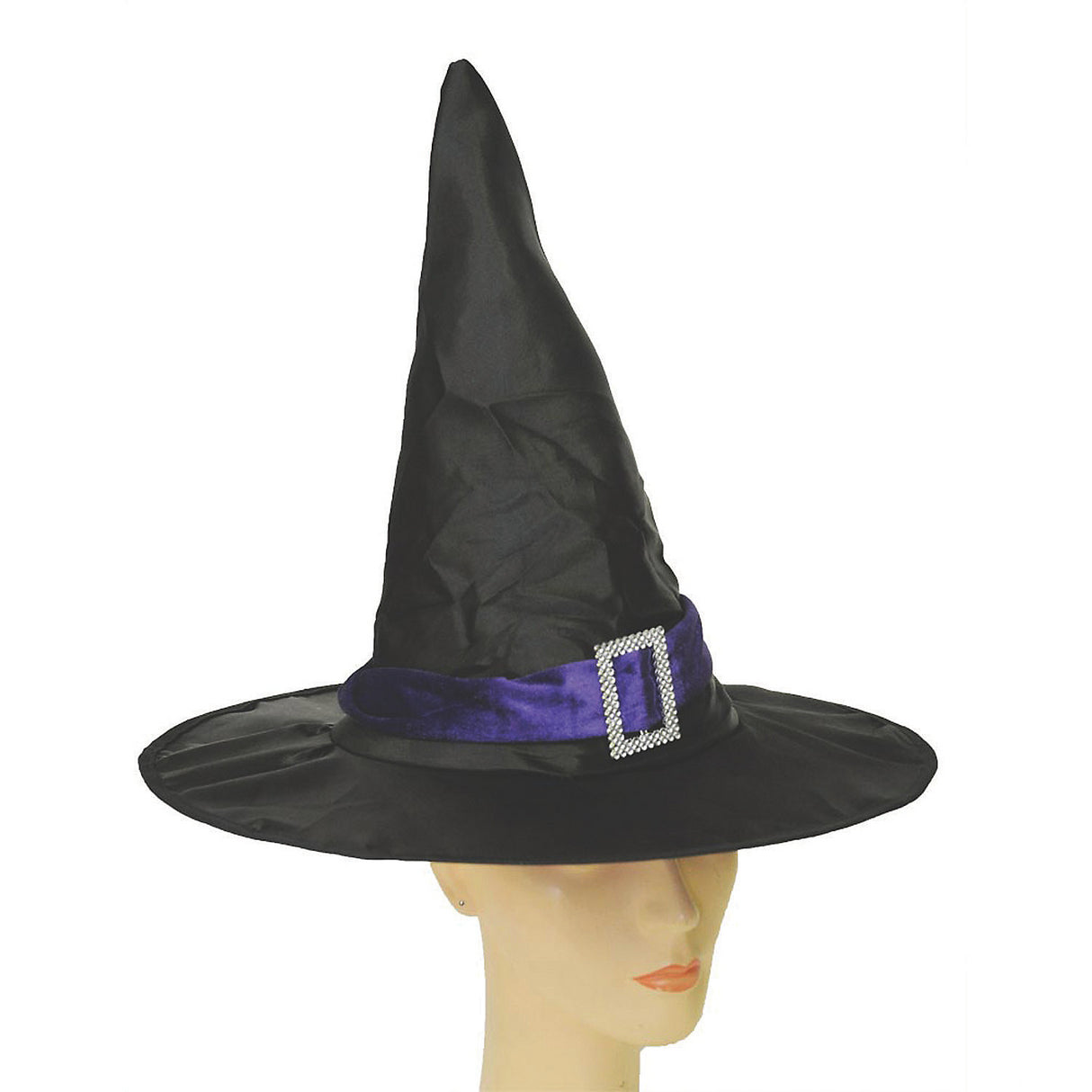 Elegant Witch Hat with Purple Band for Halloween Parties and Costumes