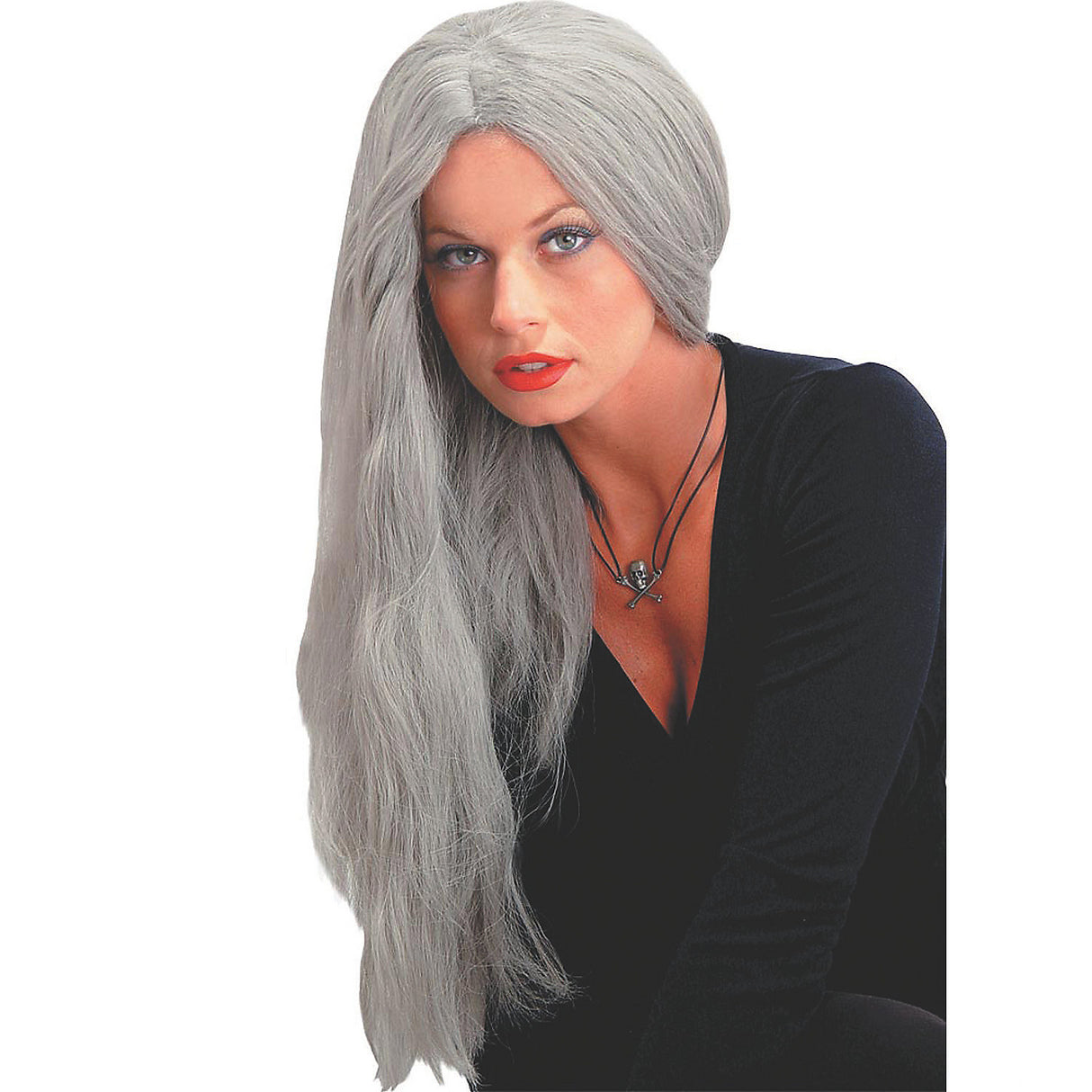 Classic Straight Grey Wig for Halloween Costumes Themed Events and Character Dress Up