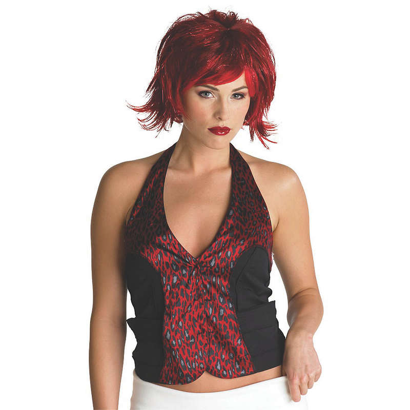 Trendy Red Pixie Wig for Halloween Costume Parties and Creative Style Transformations