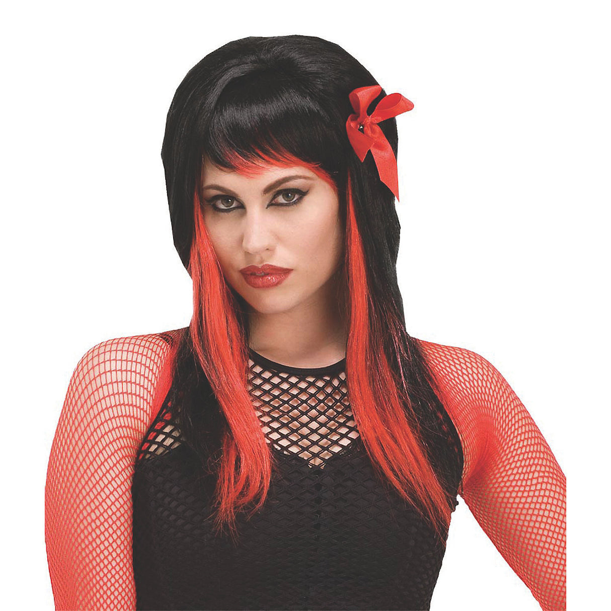 Dark Fairytale Black Red Wig for Halloween Parties Punk Events and Costume Raves
