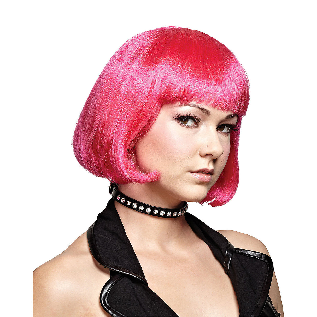 Stylish Hot Pink Wig for Costume Parties Dress Up and Theatrical Performances