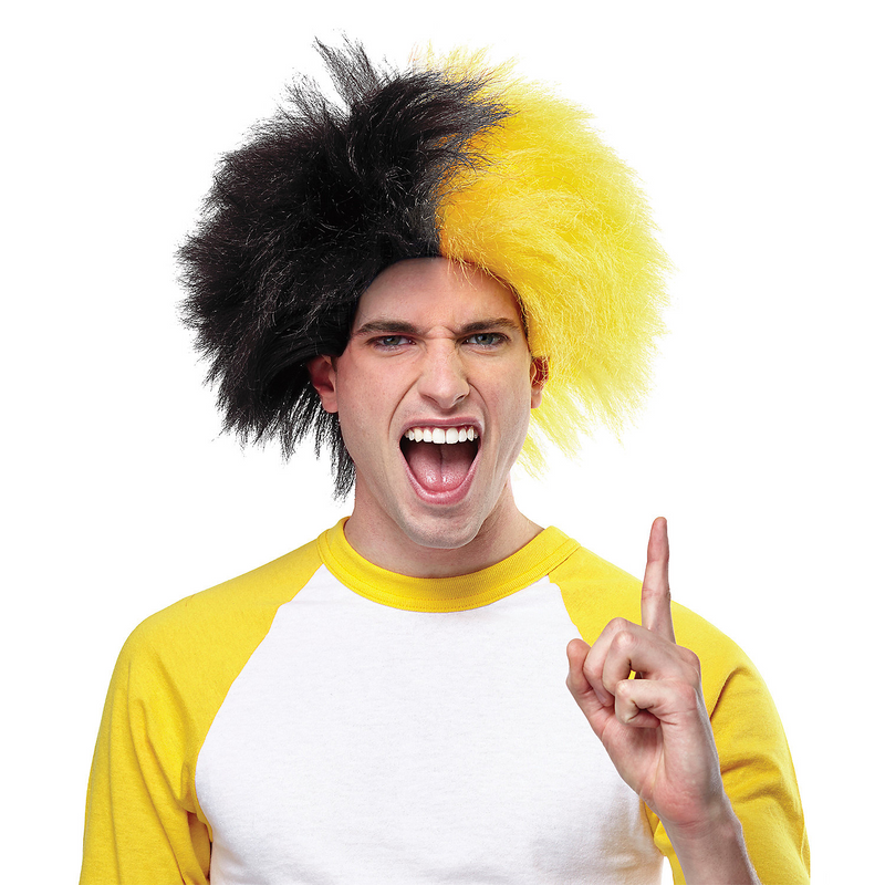 Support Your Team with Black And Gold Sports Wig for Game Day and Costume Events