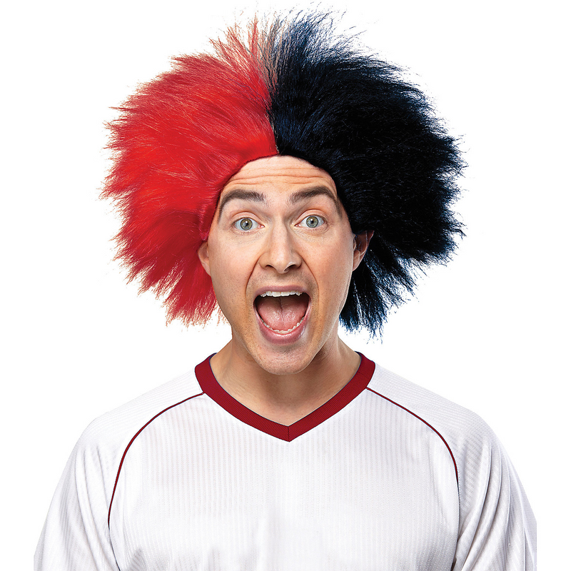Support Your Team with Red And Black Sports Wig for Gametime Cheer and Parties