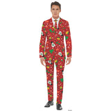 Men's Christmas Red Icons Costume for Holiday Parties and Festive Gatherings