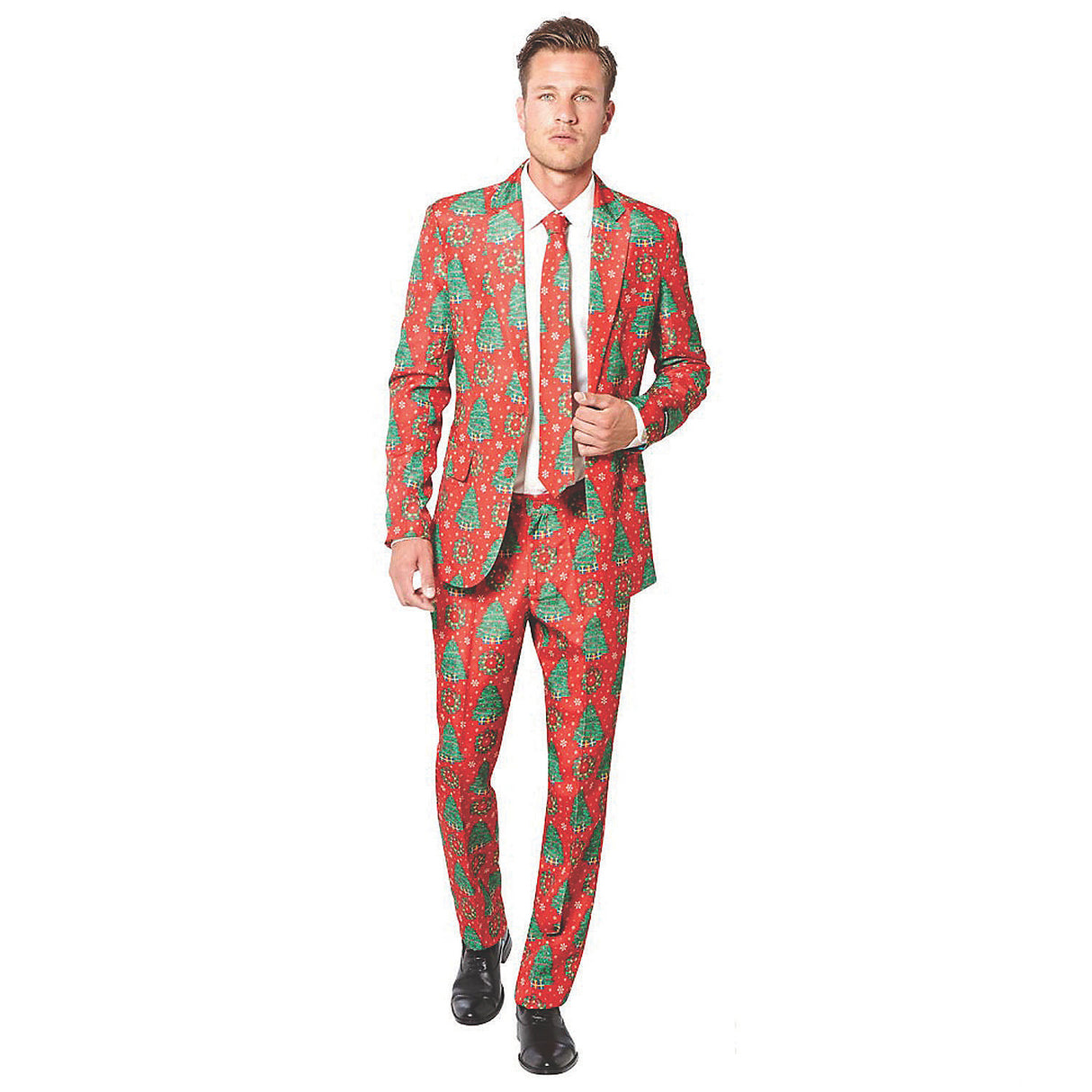 Festive Christmas Red Suit for Holiday Celebrations Parties and Events
