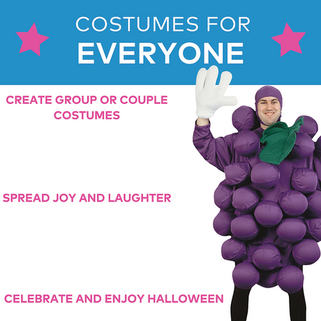 RADYAN Unisex Purple Grapes Costume - Fun Humorous Outfit for Halloween product image showing the product clearly