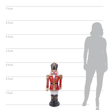NUTCRACKER ANIMATED RED/BU 36in