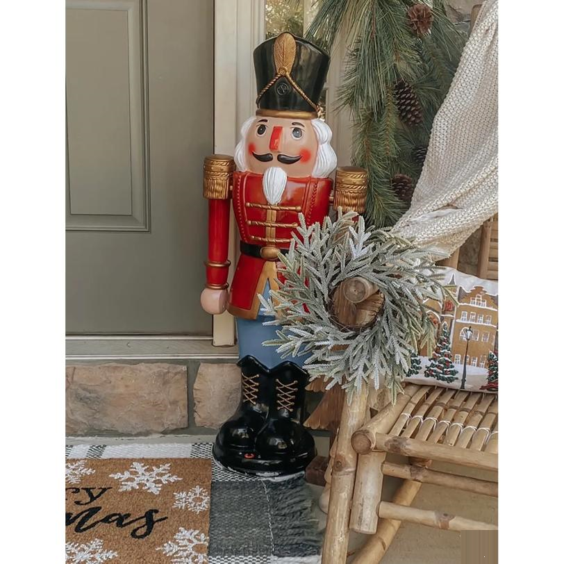 NUTCRACKER ANIMATED RED/BU 36in