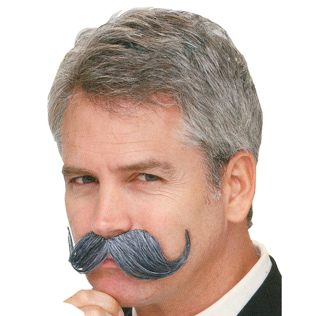 Grey Handle Bar Mustache