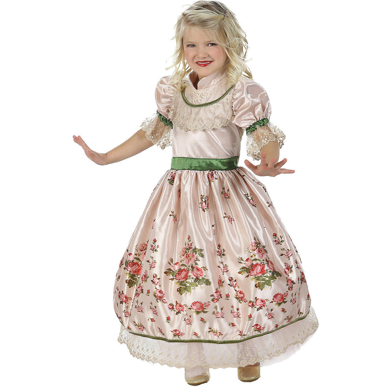 Adorable Girl's Vintage Red Riding Hood Costume for Halloween Dress Up Events and Themed Parties