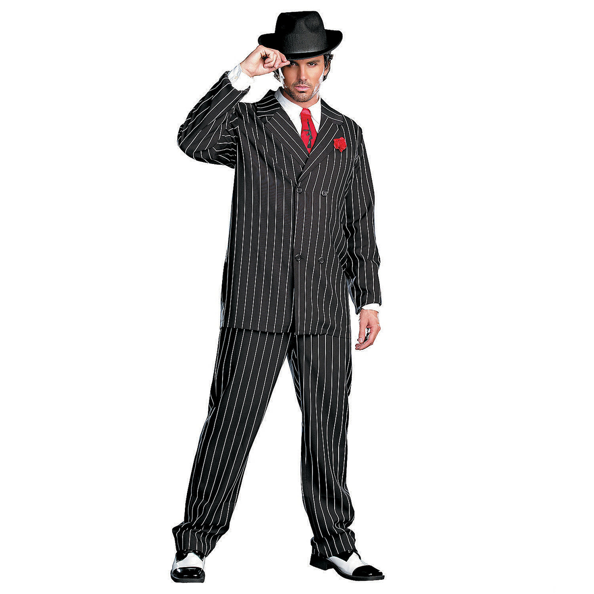 Sleek Men's Gangster Costume for Halloween Themed Events Parties and Retro Celebrations