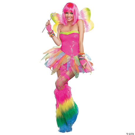 Colorful Women's Rainbow Fairy Costume for Halloween Parties and Trick or Treating Fun
