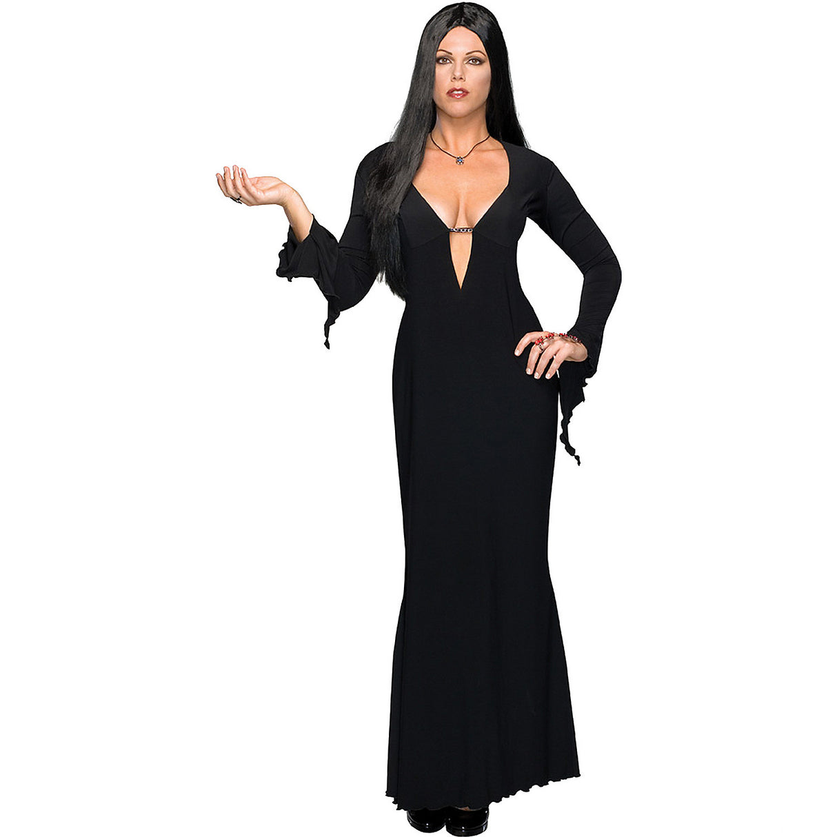 Stylish Women's Morticia Addams Costume for Halloween Parties Ghostly Celebrations and Themed Events