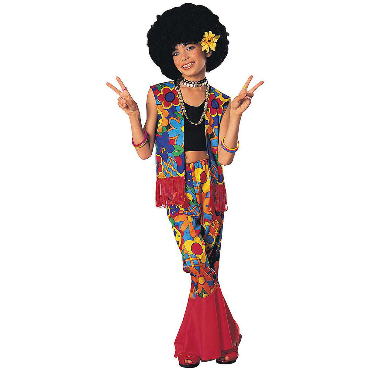 Flower Power Hippie Costume for Girls for Halloween Parties and Creative Dress-Up Adventures