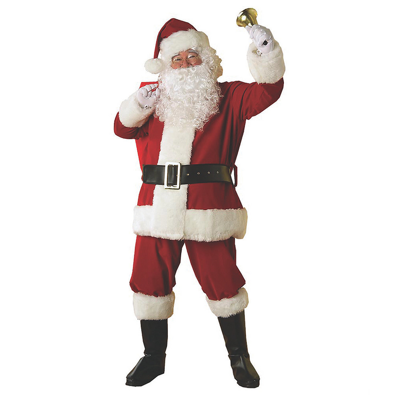 Men's plush Santa Claus holiday costume